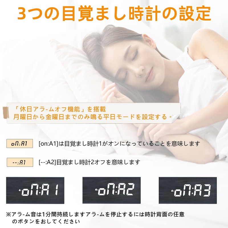 Alarm Clock, Bluetooth 5.0 Speaker, Wood Grain Style, Wireless Charging,