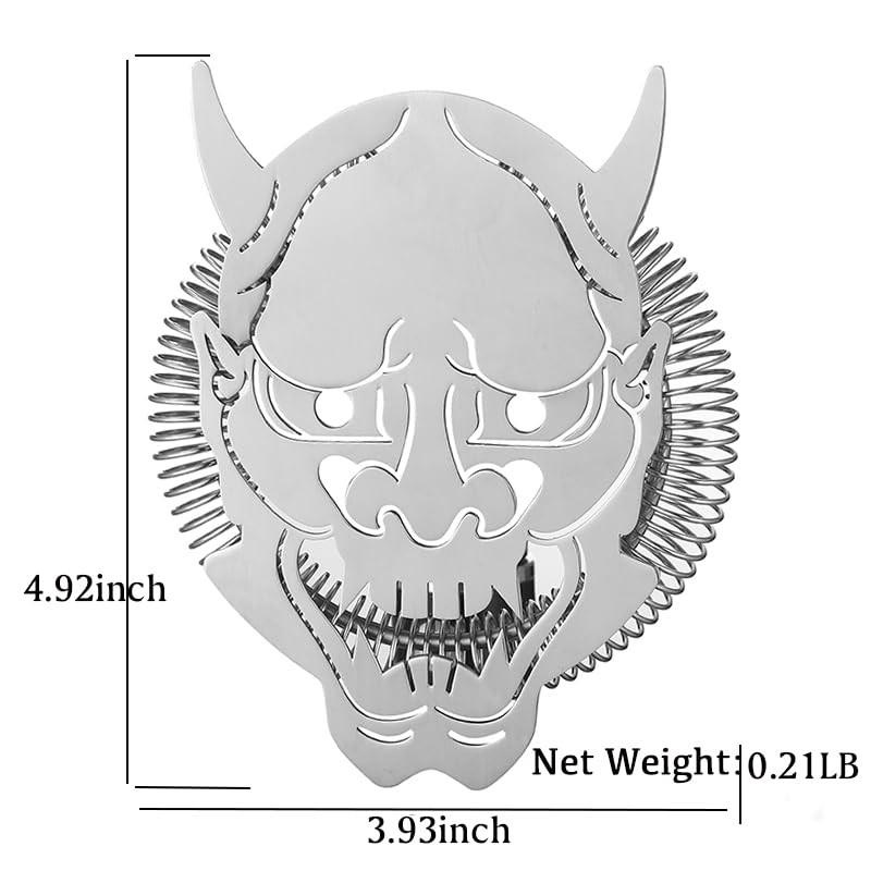 Cocktail Strainer Bar Strainer with Demon face Design Stainless Steel