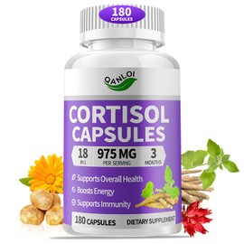 QANLOI Cortisol Supplement (180 Ct), 18-in-1 Complex Ingredients, Cortisol Manager & Support Immunity, Suitable for Man & Woman(3-Month Supply)