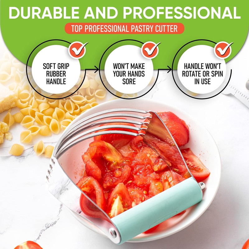 Spring Chef Large Mint Dough Blender - Stainless Steel Pastry