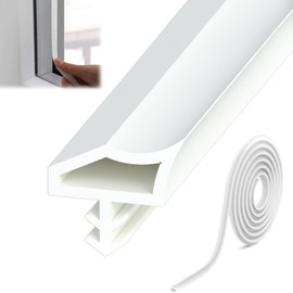 LAFO 25 m door seal, white, rubber door seal for wind protection and sound insulation, door frame seal against draughts, insects and moisture, for wooden doors and front doors