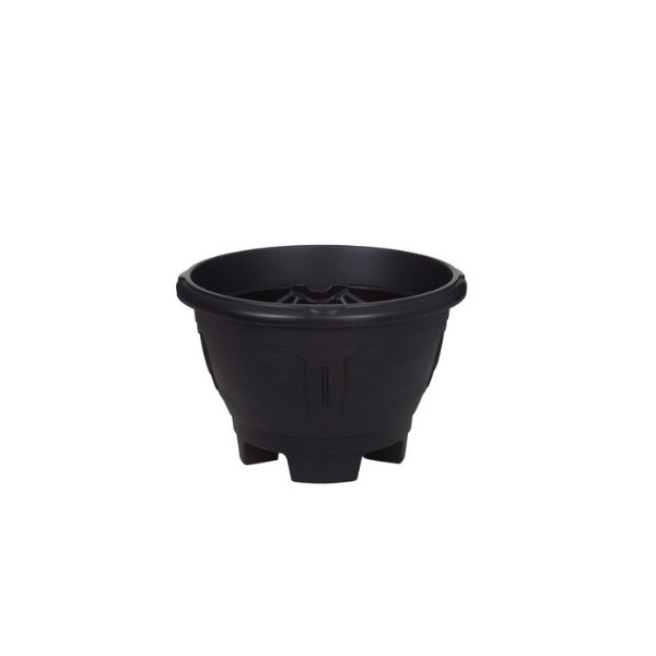 Whitefurze G02036 26cm Round Venetian Planter with Leg - Black