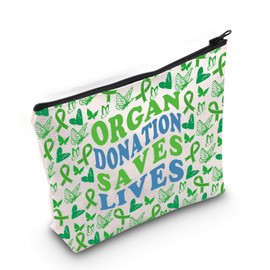 Gzrly Organ Donation Saves Lives Makeup Bag Organ Transplant Awareness Kidney Donor Gift Organ Donor Zipper Pouch (Saves Lives ca)