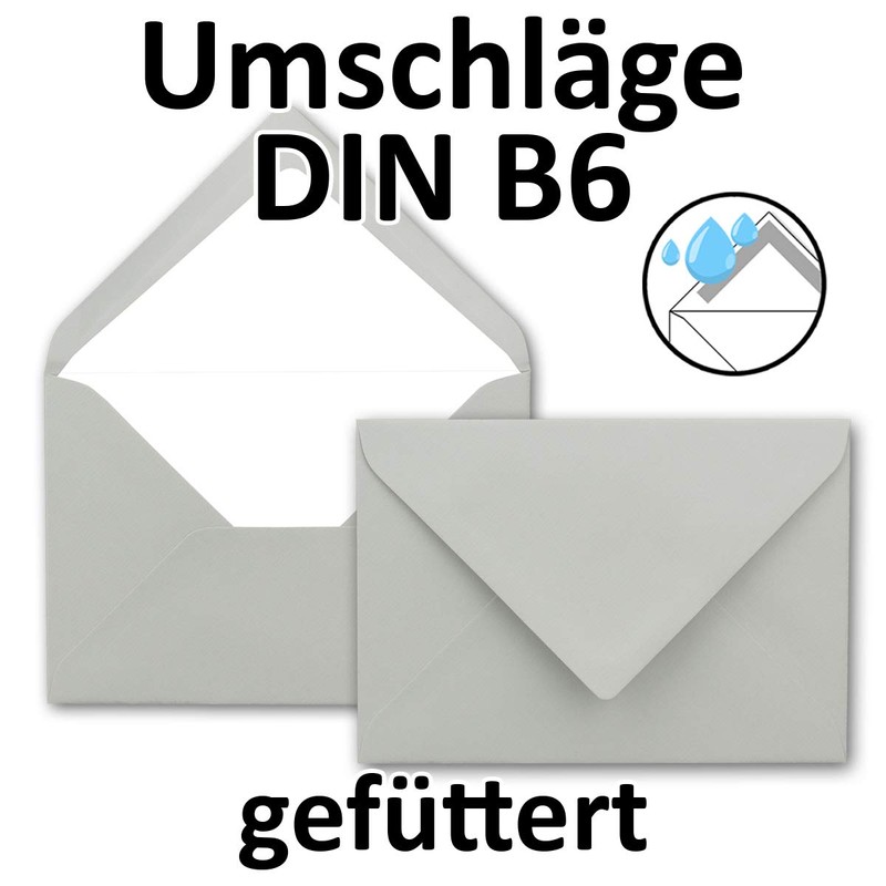 50 x envelopes in light grey - envelopes in DIN