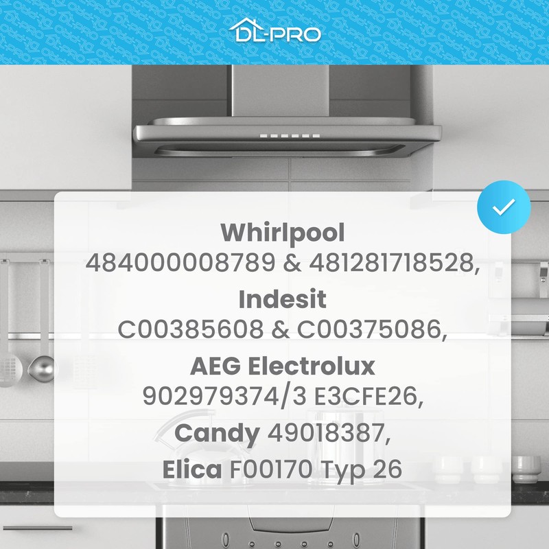 DL-pro Filter cooker hood, activated carbon filter, suitable for Whirlpool
