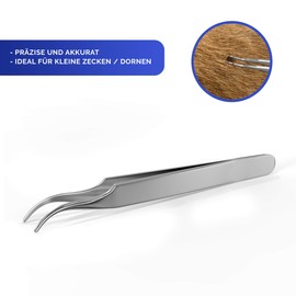 True Pets Set of 3 tick tweezers for dogs, tick hooks for humans and animals, stainless steel tick tweezers with practical comb.