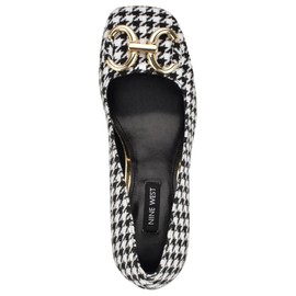Nine West Women's Caven Pump, Black/White Houndstooth 002, 11