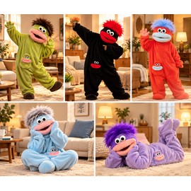 Monster Onesie Pajamas for Cozy Lounging – Thickened Fleece Jumpsuit for Couples, Men & Women in Cold Weather