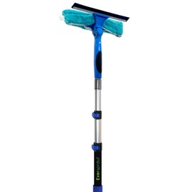 EVERSPROUT 5-to-12 Foot Swivel Squeegee & Microfiber Glass Window Scrubber, Window Squeegee & Window Cleaning Kit, Light-Weight Window Washing Kit with Extension Pole, Squeegee for Window Cleaning