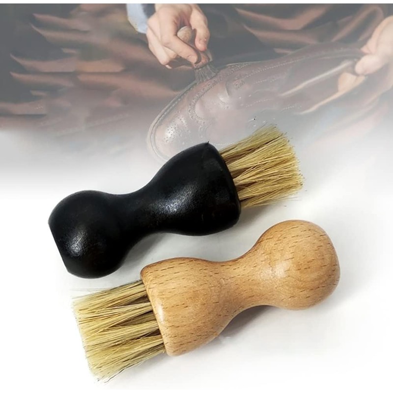 Wooden Shoe Brush Set, Buffing Brushes Suede Cleaning ，Natural and