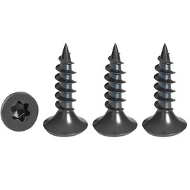 Drenky Pack of 50 Wood Screws Torx Black Screws M3 x 12 mm with Countersunk Head Made of Stainless Steel A2 Full Thread Self-Tapping Screws Universal Screws Torx TX10
