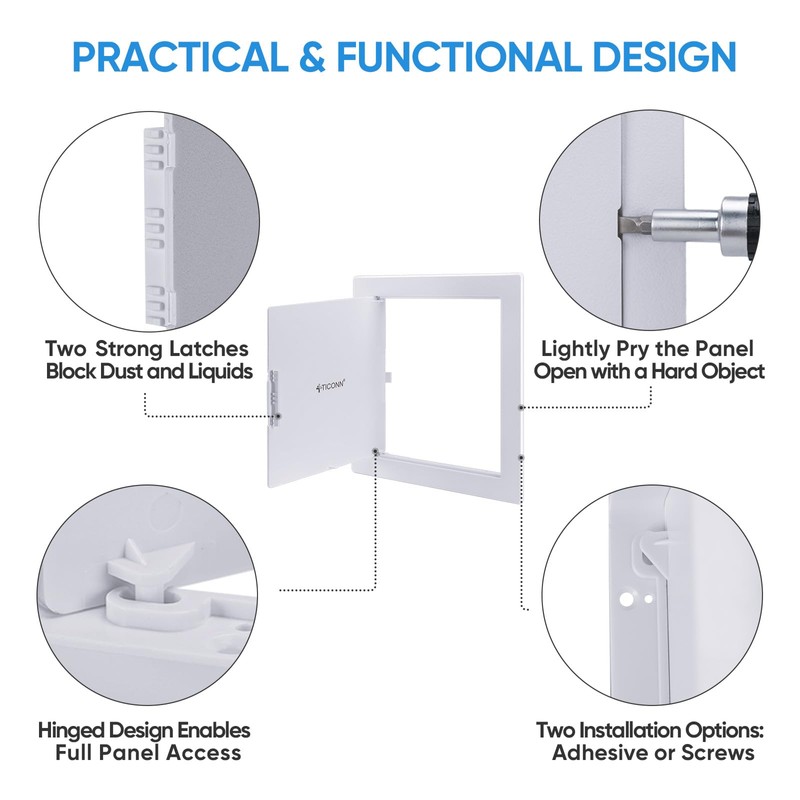 TICONN Access Panel for Drywall, 8 x 8 Inch ABS