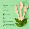 FEHHTO Napkin and Bamboo Cutlery Set, Compostable Utensils Disposable Cutlery