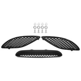 Unifizz 3pcs Front Hood Bezel Vent Trim Hood Grille Kit for 2015-2020 Do-dge Charger SRT Hellcat Hood Bezels (Side Grilles not for 2021 Models) Replacement for 68202462AD 68202581AC 68202580