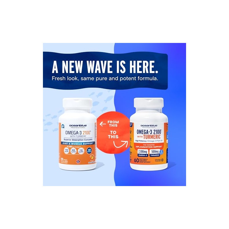 Ocean Blue Aceite de Pescado Omega-3 Triple Potencia 2100