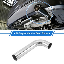 X AUTOHAUX 2.25" OD 90 Degree Mandrel Bend Elbow T304 Stainless Steel Exhaust Tube Pipe Piping Surface Polishing Silver Tone