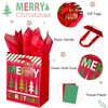 GITMIWS 12 Pack Medium Christmas Paper Gift Bags with Tissue