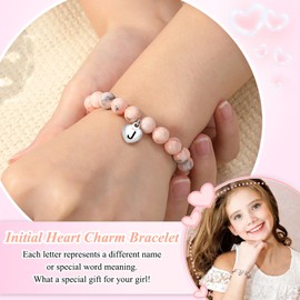 UNGENT THEM Gifts for Girls Jewelry Cute Stuff Things Letter J Initial Bracelets Valentines Day Graduation Confirmation Birthday Christmas Gifts for Teen Teenage Girls Ideas 10 12 14 16 18