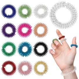 Kigniote Pack of 26 Massage Rings for Fingers and Wrists, Acupressure Rings Massage Ring for Stress Relief, Relaxation and Promote Blood Circulation, Finger Massage or Toe Massage (12 Colours)