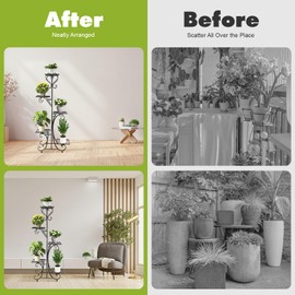 XUANIIIL Metal Plant Stand 5 Tier Outdoor Indoor Display Storage Holder Heavy Duty Corner Plant Shelf Planter Display Rack for Home & Garden