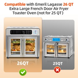 SIUDANGKA Air Fryer Accessories Baking Pans Set Compatible with Emeril Lagasse 26 Qt Extra Large Air Fryer Oven Bakeware Sets with Air Fryer Pan Basket, Parchment Paper Disposable Teflon Mat Airfryer Liners