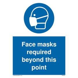 Pack of five - Face masks required beyond this point Sign - 150x200mm - A5P