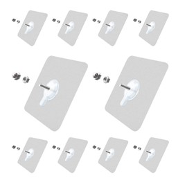 YAFIYGI 10Pack No Damage Wall Hangers - Transparent Reusable Adhesive Hooks - Heavy Duty Hooks for Bathroom, Kitchen - Clear Sticker Hooks for Hanging Pictures, Mounting