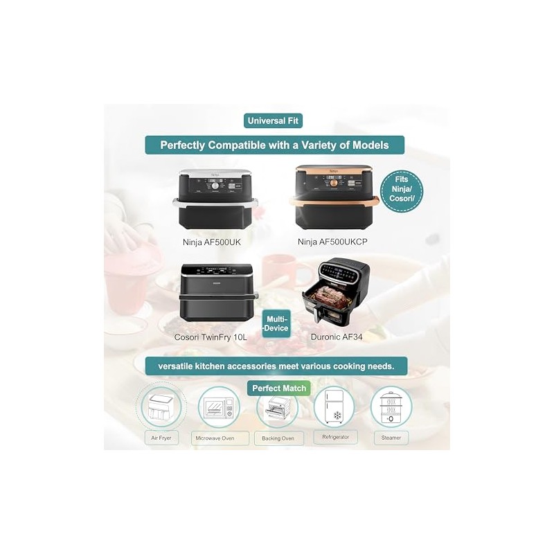Szyeequoo Silicone Air Fryer Liner Set - Reusable and Nonstick