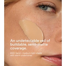 MÁDARA Organic Skincare | SKINONYM Semi-Matte Peptide Foundation, #40 SAND, 30ml – Boosted by collagen-supporting peptides, Semi-matte finish, Adapts to the skin's texture, Ecocert certified.