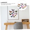 Tofficu 1set Luminous Butterfly Wall Decals Realistic Stickers for Home