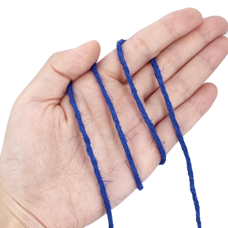 Leecogo Royal Blue 2.5mm Jute Twine 328 Feet Heavy Duty