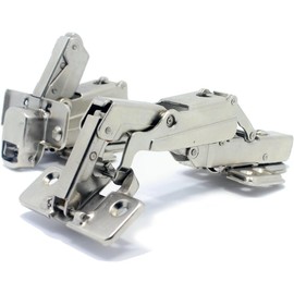 TamBee 2 x 175 Degree Cabinet Hinges, Hinges for Cabinet Doors for Folding Door, Metal Hinges Hydraulic Adjustable Concealed Hinges Furniture Hinges 1 Pair (Half Cover)