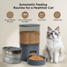 Bufferzone All-in-One Automatic Cat Feeder and Water Fountain, Combo for Small Pets