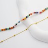 Hclian 2 PCS Natural Stone Beaded Anklets for Women Stainless