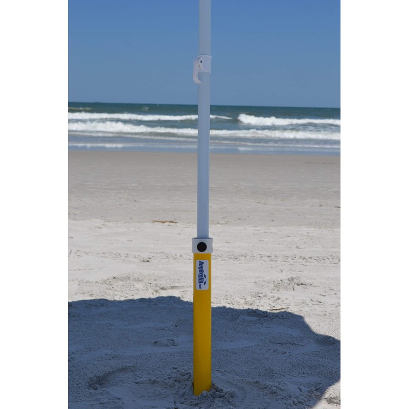 AugBrella Commercial Beach Sand Anchor - Holder for Umbrella (Yellow)