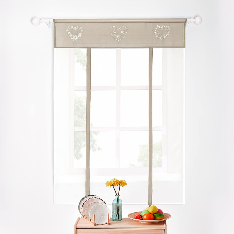 SIMPVALE 1 x Roman Blind Curtain - Embroidery Roman Blind