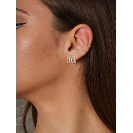 Claw Earring Cuff Ear Wrap Earrings Stud Cuff Earrings for Women Hoop Ear Cuff Earrings Gold (D:Silver Cuff Earrings 2pairs)