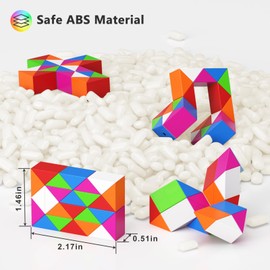 Vdealen 12 Pack Mini Fidget Snake Cube Twist Puzzle Party Favors for Kids, School Rewards&Classroom Prize for Students, Goodie Bag Stocking Stuffers, Gift for Birthday Valentine Easter Christmas