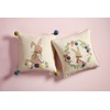Mud Pie Bunny Embroidered Pillows, 19" x 18", Hop