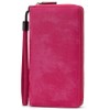 Bveyzi Women RFID Blocking Wallet Leather Zip Around Phone Clutch