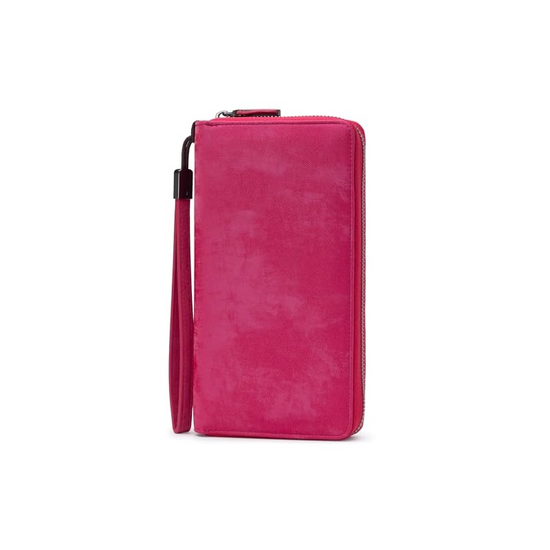 Bveyzi Women RFID Blocking Wallet Leather Zip Around Phone Clutch