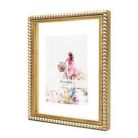 Wontree 8x10 Floating Picture Frame, Solid Pine Wood with Double Sided Real Glass, Fit 5x7 or Display Any Size Photo up to 8x10, Wall Hanging or Tabletop Free-Standing, Natural