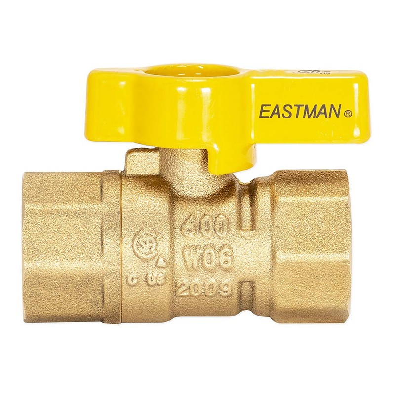 Eastman Straight Gas Brass Ball Valve, 1/2 in FIP x
