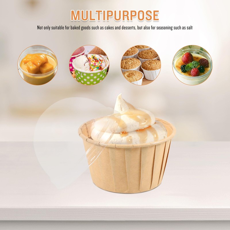DECHOUS 50pcs Cupcake Liners with Lids Paper Cupcake Cups Mini