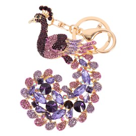 COHEALI Car Decor Car Decor ation Peacock- Shaped Keychain Coloured Rhinestone Keychain Bag Purse Pendant Purse Wallet Wallet