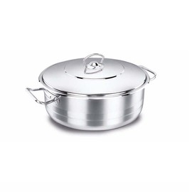 Korkmaz Astra Stainless Steel Capsulated Low Casserole With Stainless Steel Lids, Astra 24 X 8 - 3.6 Litre
