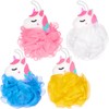 BRUBAKER Set of 4 bath sponge, shower sponge, unicorn bath