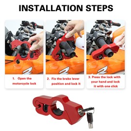 2PCS Motorcycle Locks Anti Theft Set – Heavy Duty Throttle & Brake Lever Lock, Security Combo for Motorbike, Scooter, ATV, Dirt Bike