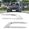 2PCS Front Fog Light Trim Silver Decoration Anti Fading Exterior