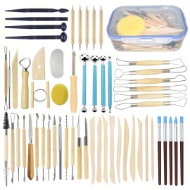 57PCS Ceramic Clay Tools Set, Modeling Pottery Sculpting Tools Kits for Beginner